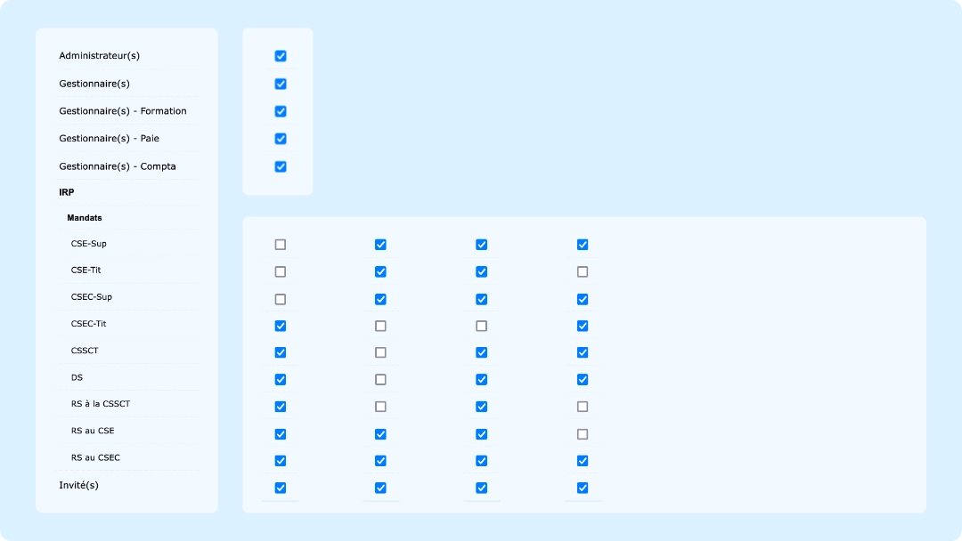Logiciel BDESE : Module gestion des droits d'accès